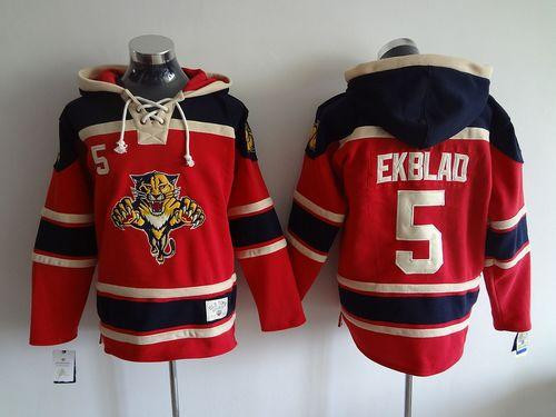 Florida Panthers #5 Aaron Ekblad Red Sawyer Hooded Sweatshirt Stitched NHL jersey