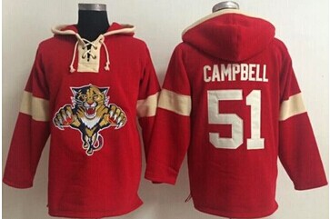 Florida Panthers #51 Brian Campbell Red Pullover NHL Hoodie