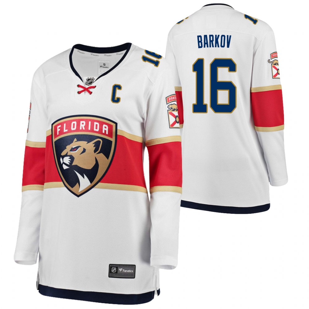 Florida Panthers Aleksander Barkov Women White 2021 Away Jersey