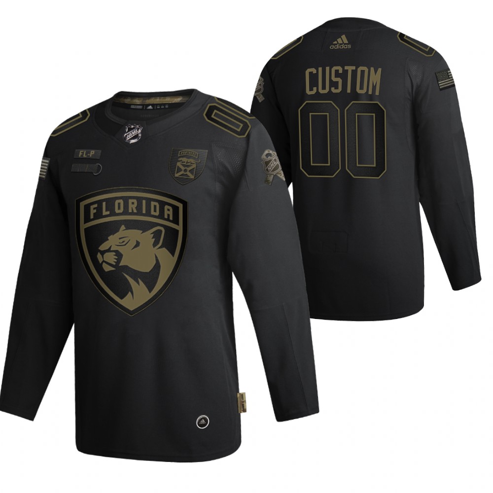 Florida Panthers Custom Black 2020 Veterans Day Authentic Jersey