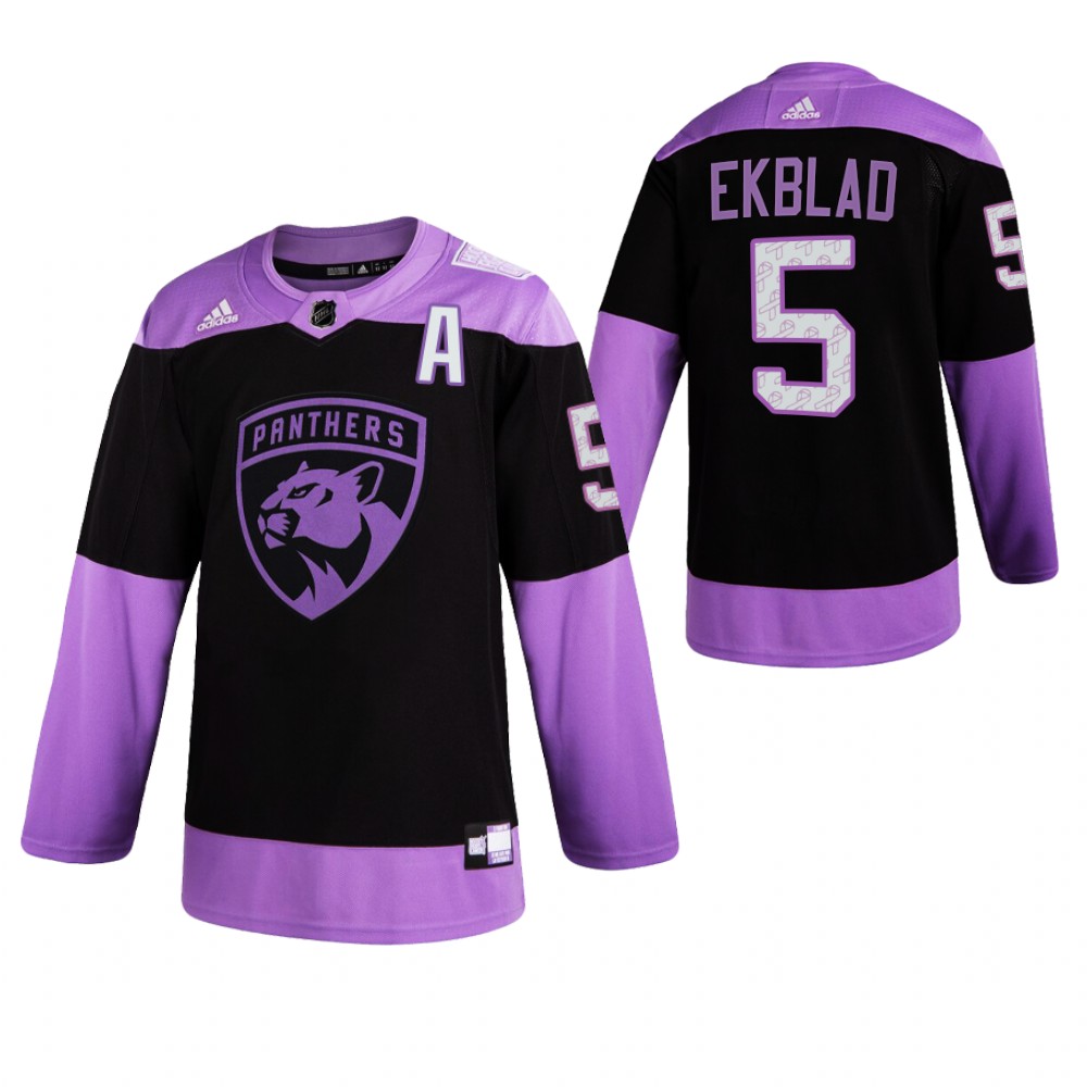 Florida Panthers HockeyFightsCancer Aaron Ekblad Purple Jersey Authentic