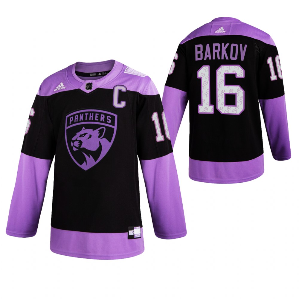 Florida Panthers HockeyFightsCancer Aleksander Barkov Purple Jersey Authentic
