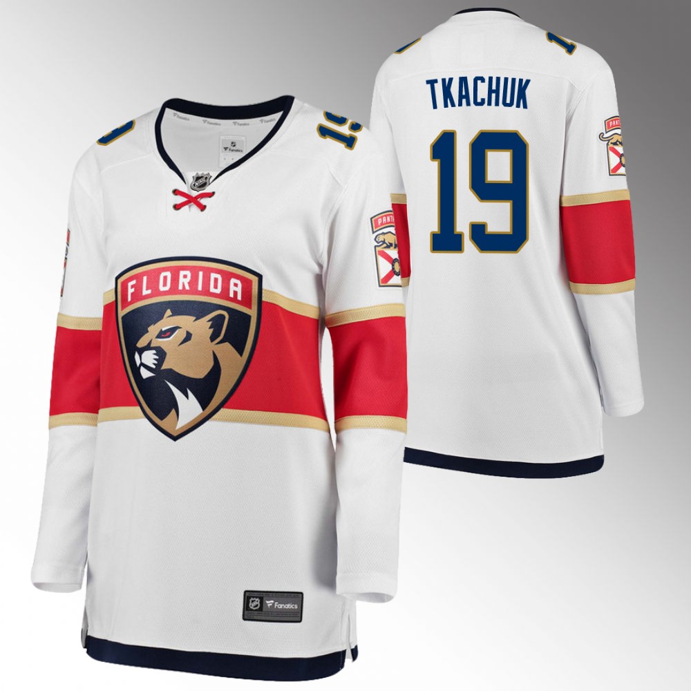 Florida Panthers Matthew Tkachuk Women White 2022 Away Jersey