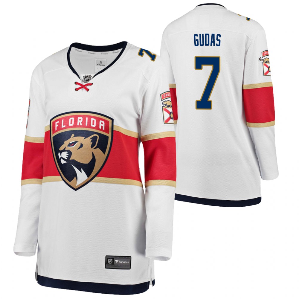 Florida Panthers Radko Gudas Women White 2020-21 Away Jersey
