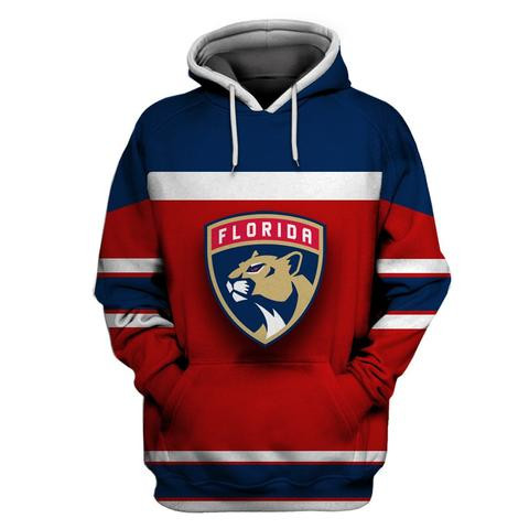 Florida Panthers Red Navy All Stitched Hooded Sweatshirt