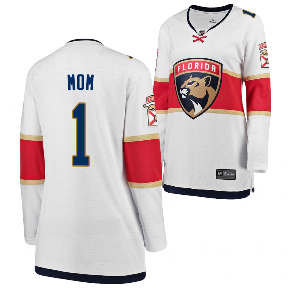 Florida Panthers Women White NO.1 Mom Jersey