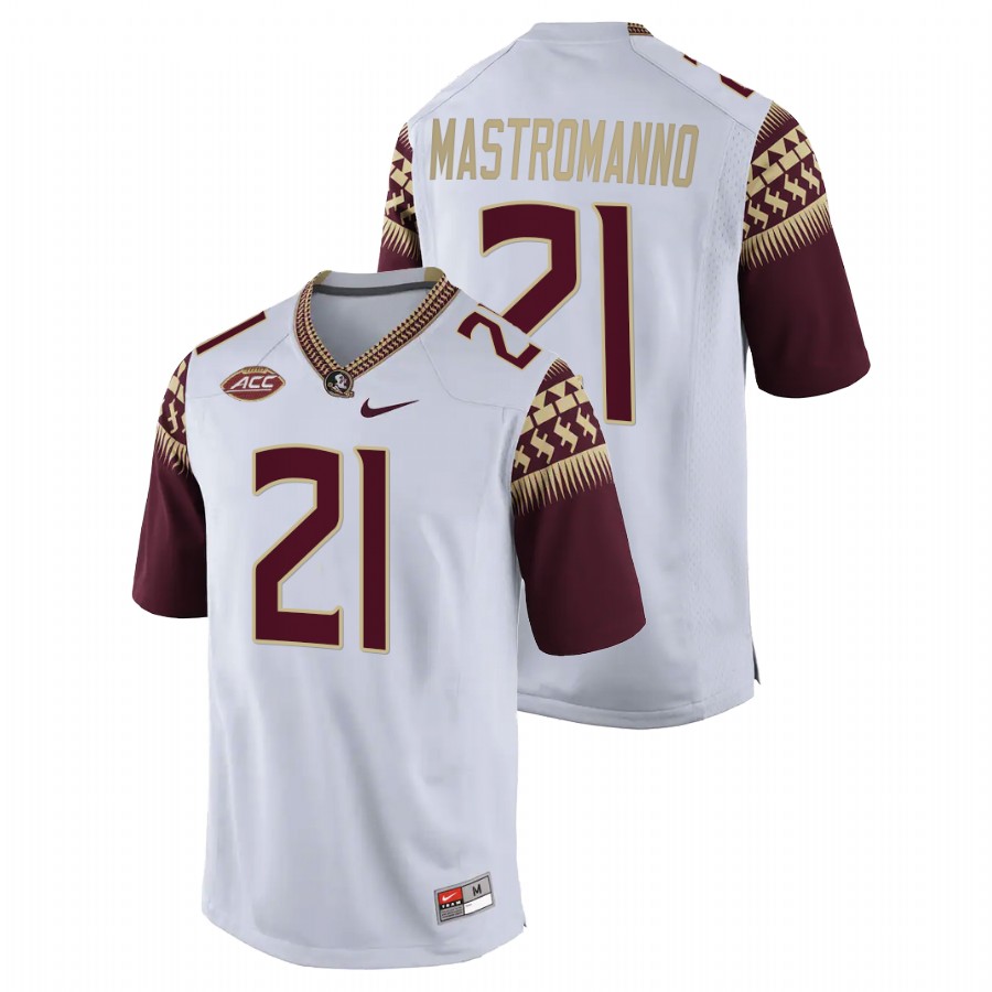 Florida State Seminoles Alex Mastromanno College Football White Jersey