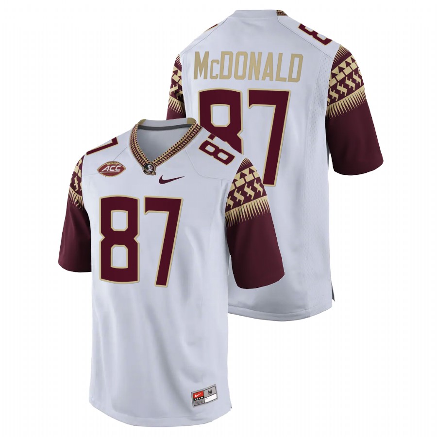 Florida State Seminoles Camren McDonald College Football White Jersey 2022 NFL draft