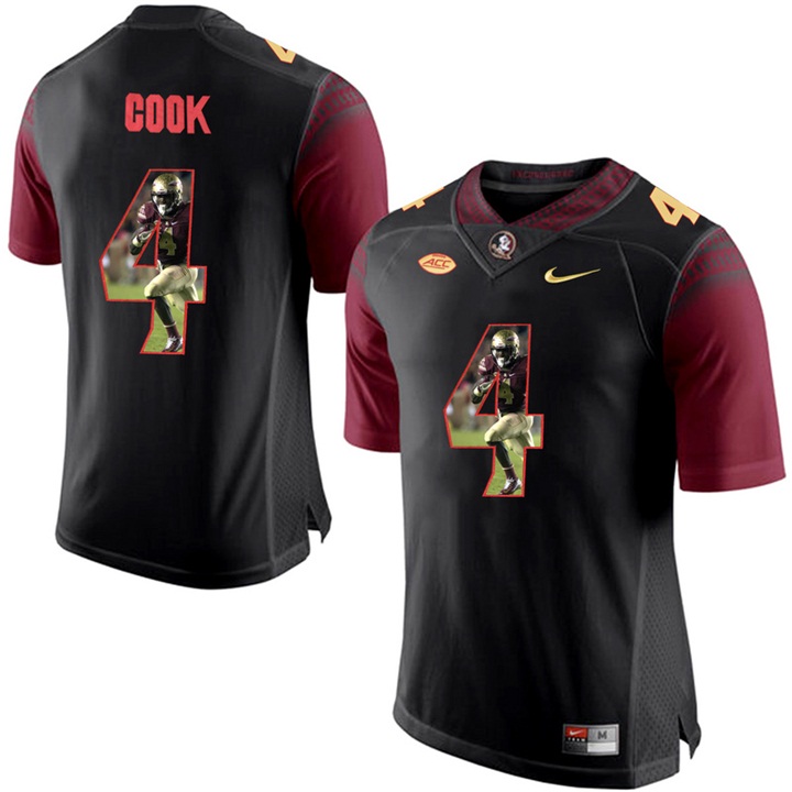 Florida State Seminoles Dalvin Cook Black Printing Player Portrait Football Jersey