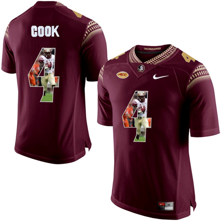 Florida State Seminoles Dalvin Cook Red Printing Player Portrait Football Jersey