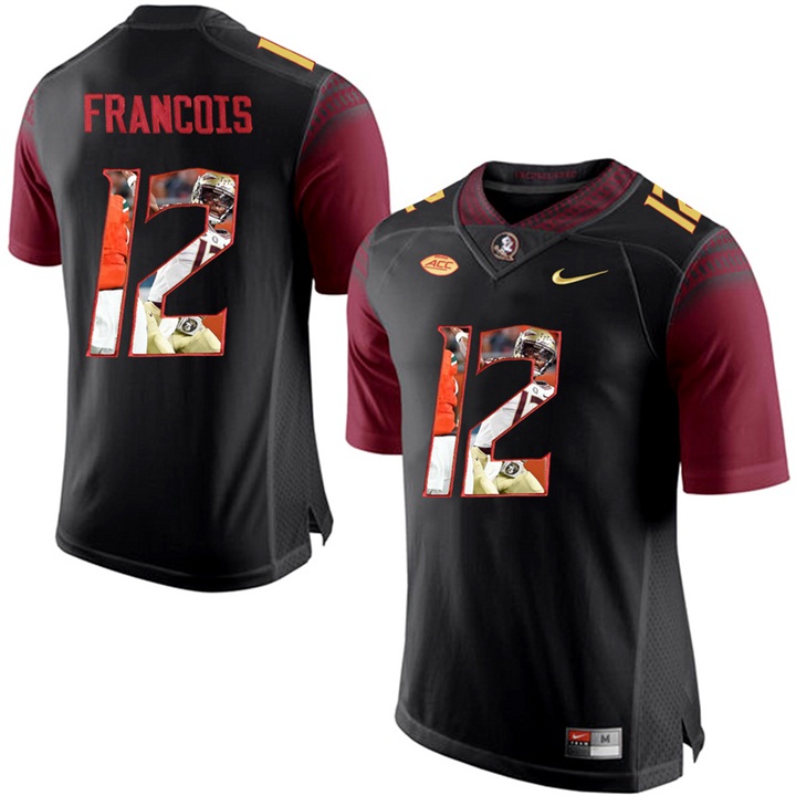 Florida State Seminoles Deondre Francois Black Printing Player Portrait Football Jersey