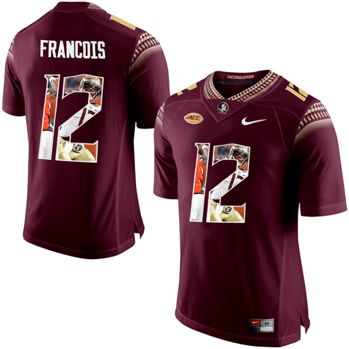Florida State Seminoles Deondre Francois Red Printing Player Portrait Football Jersey