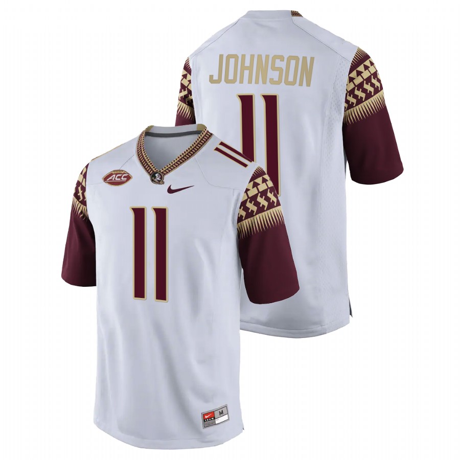 Florida State Seminoles Jermaine Johnson College Football White Jersey 2022 NFL draft