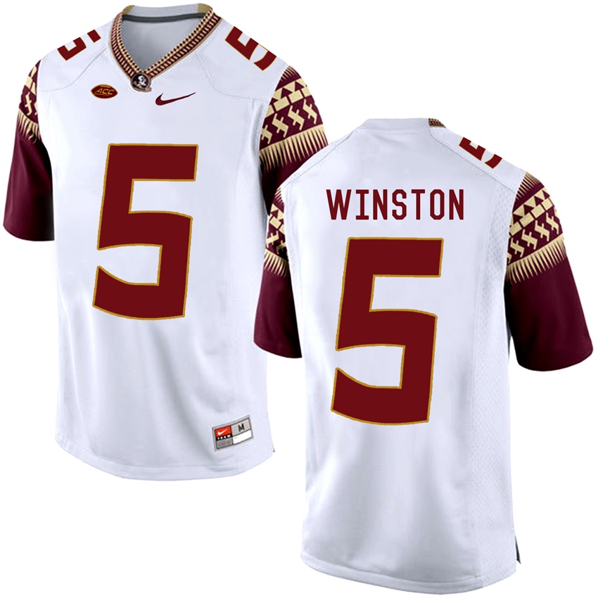 Florida State Seminoles White Jameis Winston College Basketball Jersey