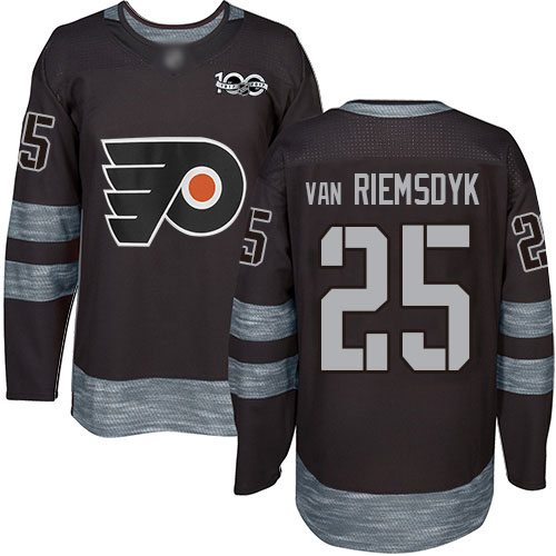 Flyers #25 James Van Riemsdyk Black 1917-2017 100th Anniversary Stitched Hockey Jersey