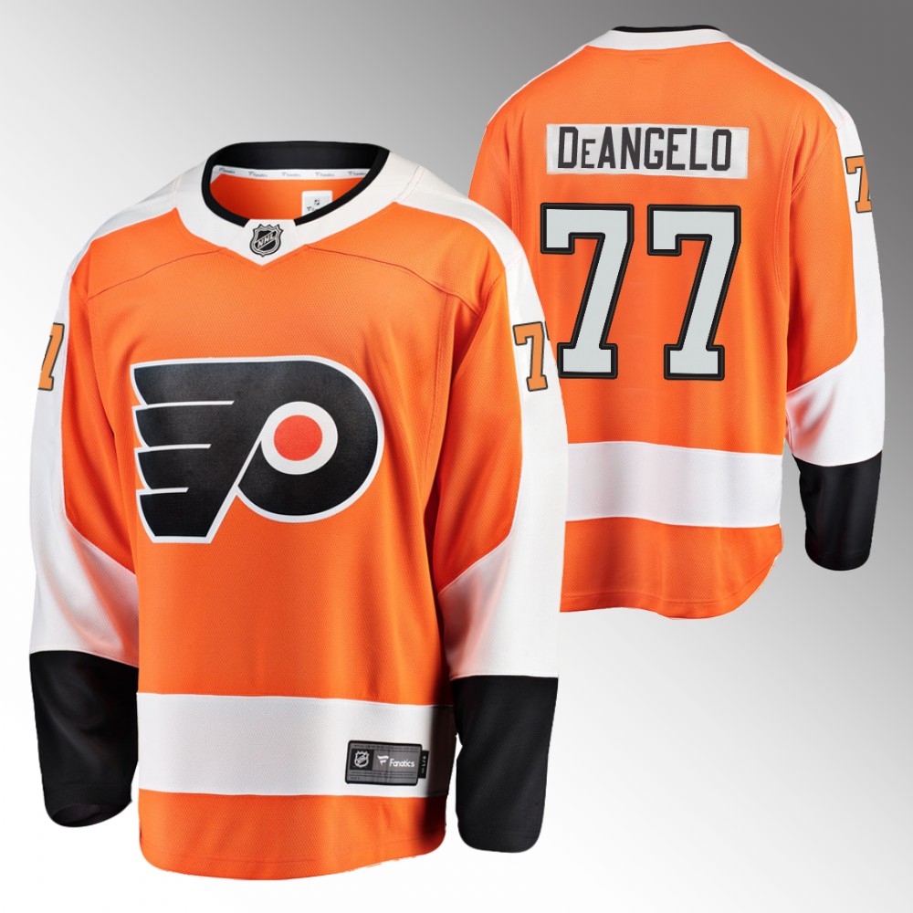 Flyers #77 Tony DeAngelo Orange Home Jersey