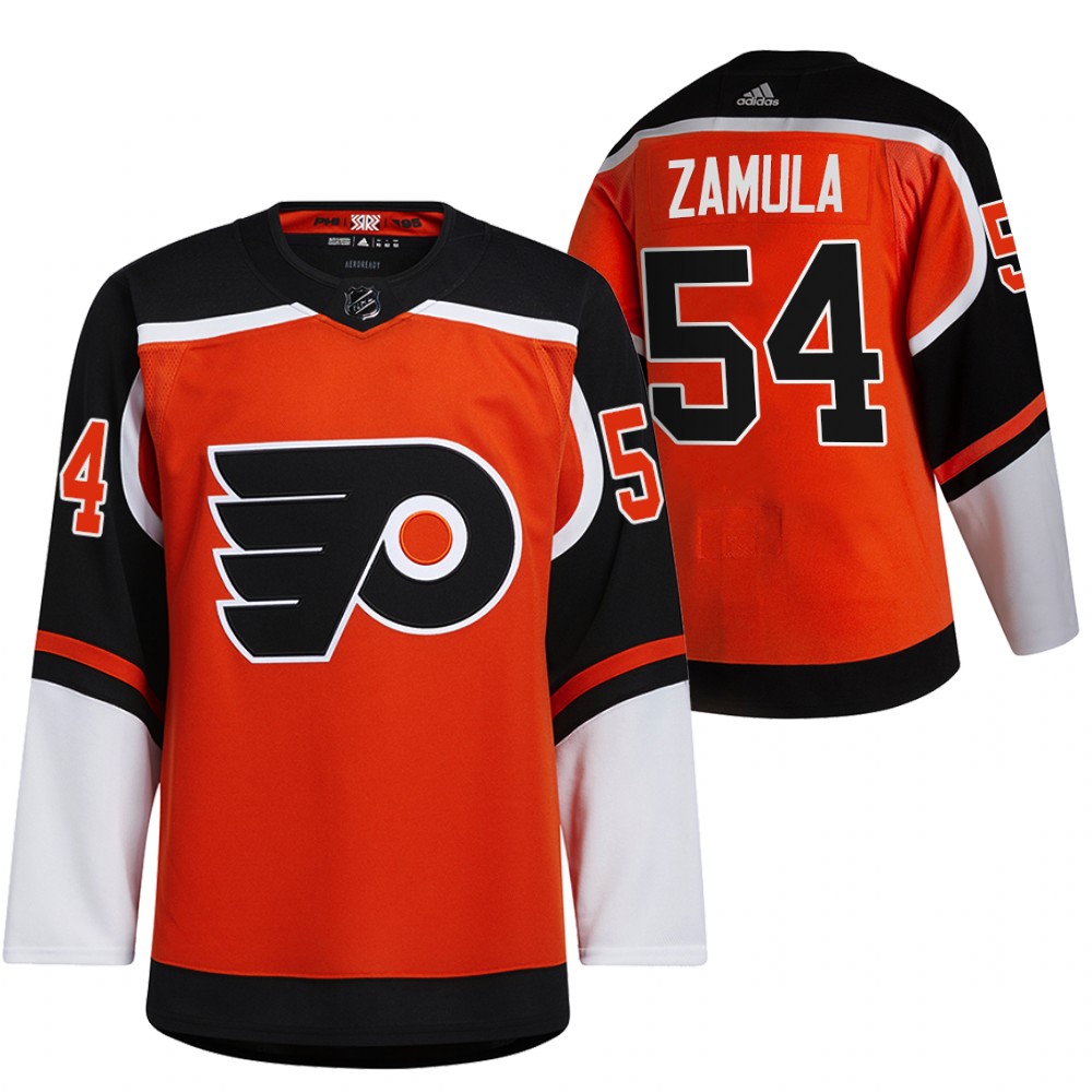Flyers 2021 Reverse Retro #54 Egor Zamula Orange Jersey Special Edition Authentic