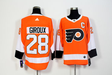 Flyers 28 Claude Giroux Orange Adidas Jersey