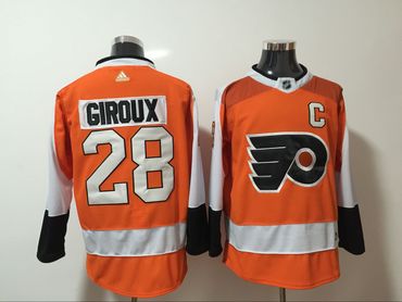 Flyers 28 Claude Giroux Orange Adidas Jersey