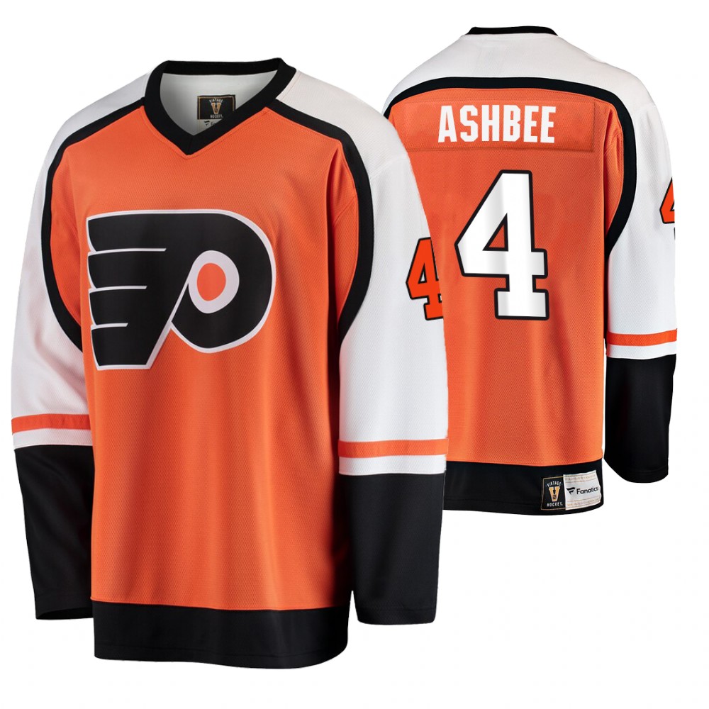 Flyers Barry Ashbee Orange Breakaway Player Retired Number Premier Jersey