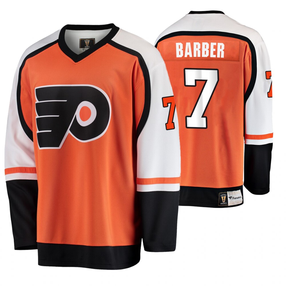 Flyers Bill Barber Orange Breakaway Player Retired Number Premier Jersey