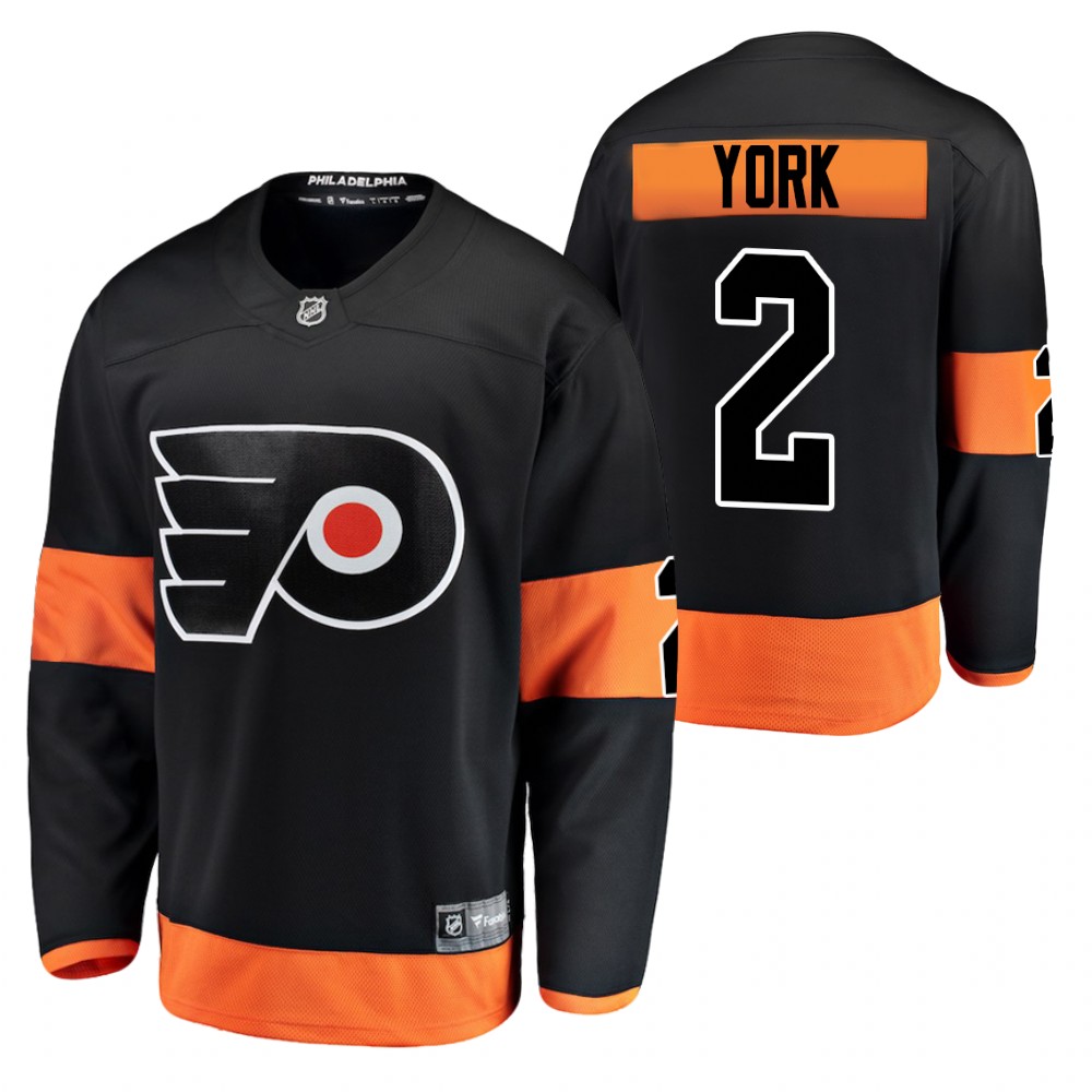 Flyers Cam York Jersey Alternate Black Breakaway Men