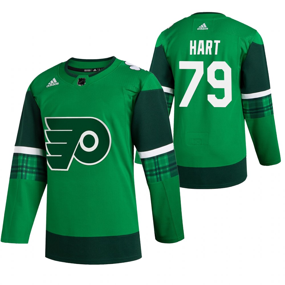 Flyers Carter Hart 2020 St. Patrick's Day Green #79 Jersey Authentic Player