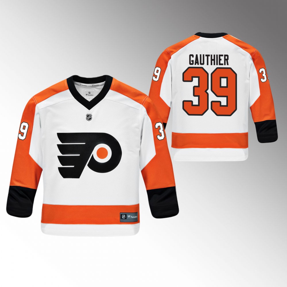 Flyers Cutter Gauthier Away Jersey Youth 2022 NHL Draft