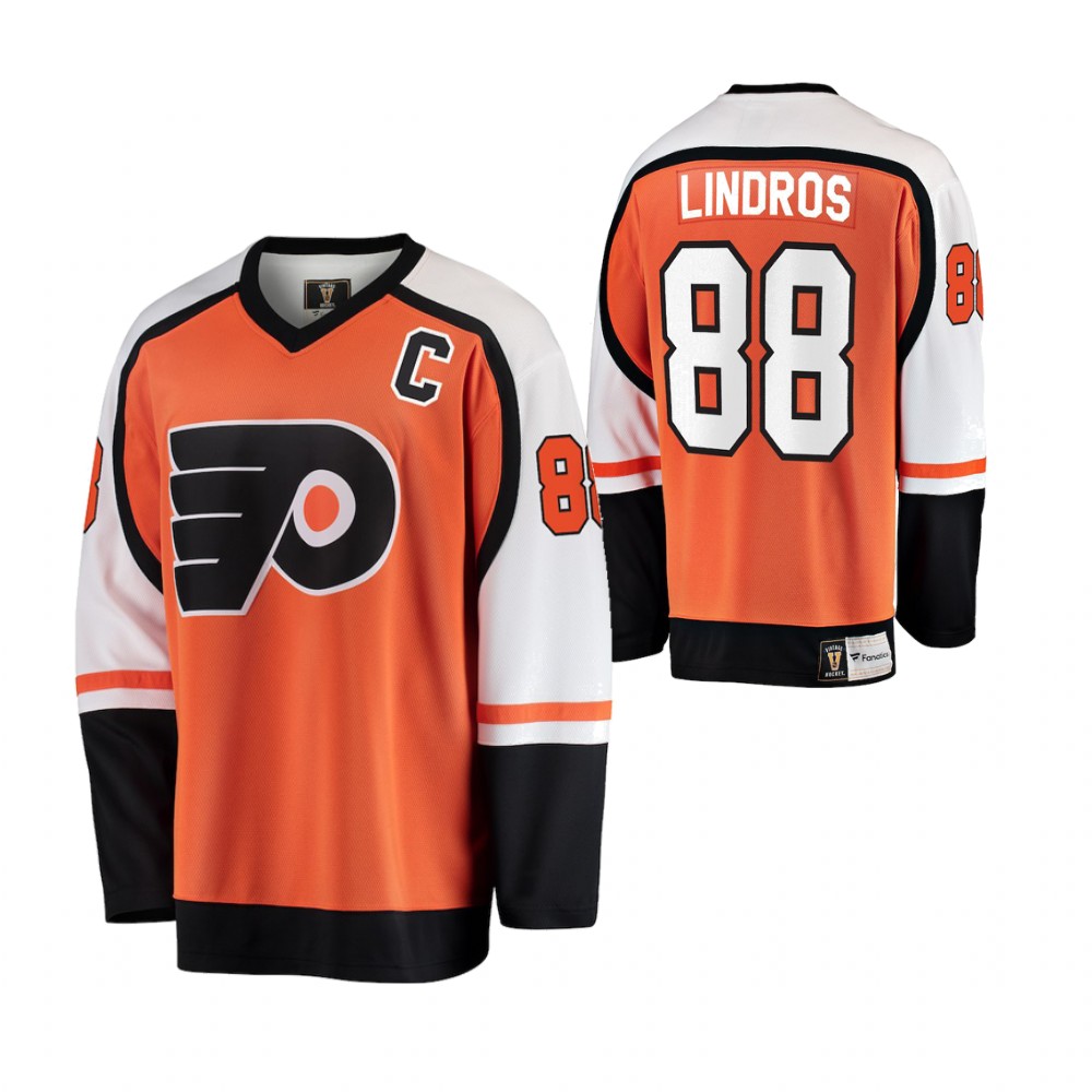 Flyers Eric Lindros Orange Premier Breakaway Heritage Jersey