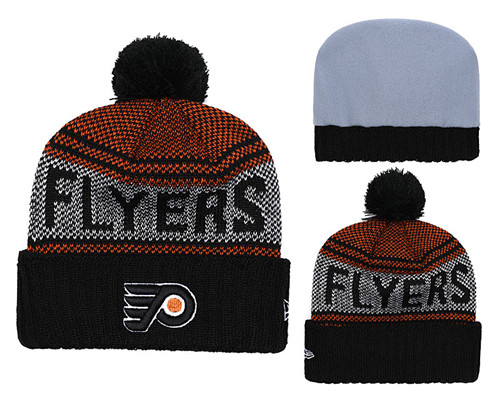 Flyers Fresh Logo Black Pom Knit Hat YD