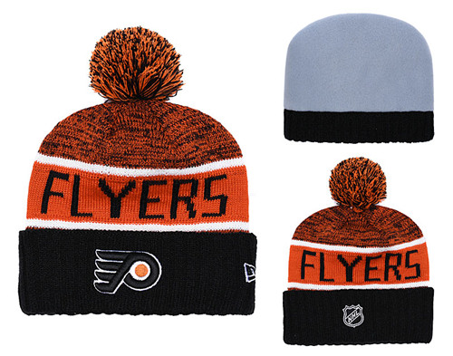 Flyers Fresh Logo Black Yellow Pom Knit Hat YD