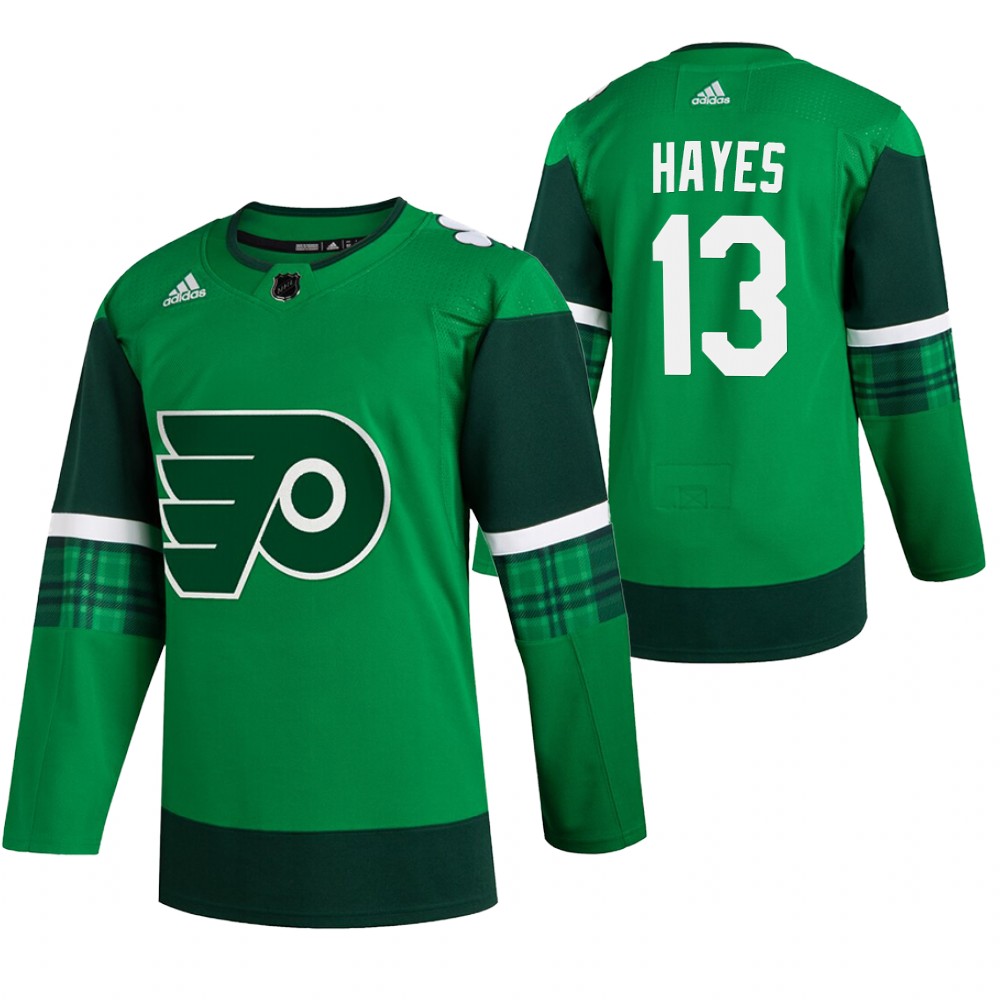 Flyers Kevin Hayes 2020 St. Patrick's Day Green #13 Jersey Authentic Player