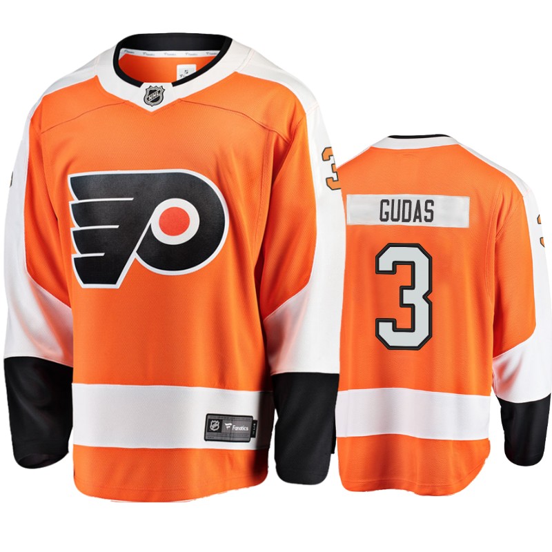 Flyers Radko Gudas Orange Breakaway Home Jersey