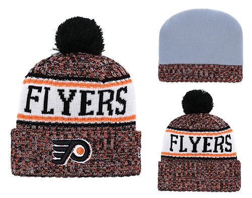 Flyers Team Logo Yellow Pom Knit Hat YD