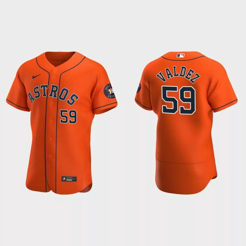 Framber Valdez #59 Houston Astros Authentic Alternate Jersey – Orange