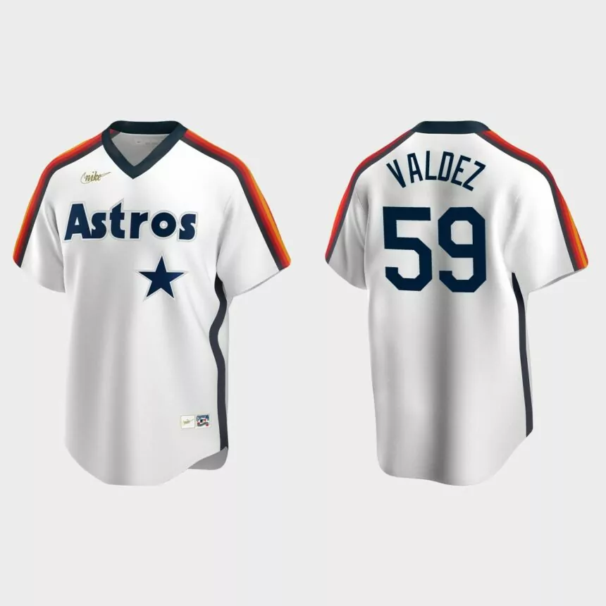 Framber Valdez #59 Houston Astros Cooperstown Collection Jersey – White