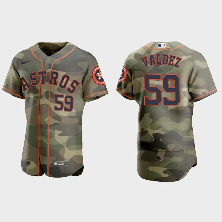 Framber Valdez Houston Astros 2021 National Armed Forces Day Authentic Jersey – Camo