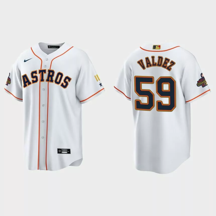 Framber Valdez Houston Astros 2023 Gold Program Jersey – White
