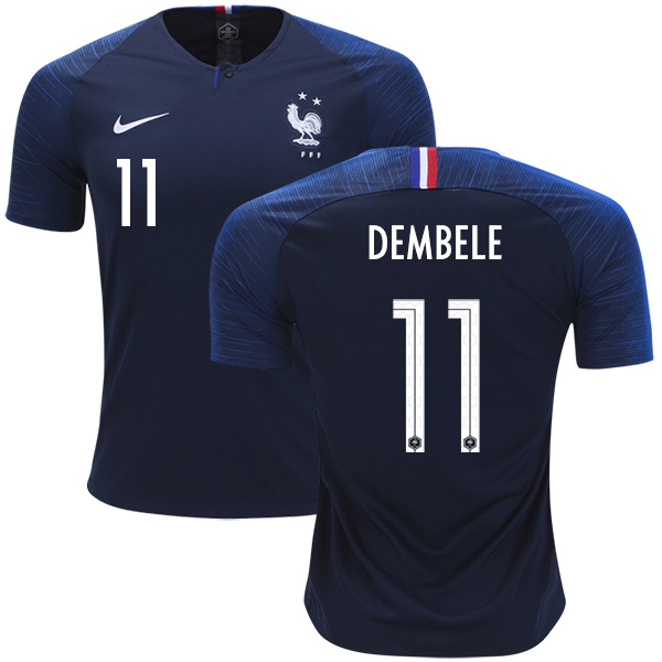 France #11 Dembele Home Soccer Country Jersey