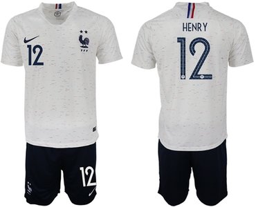 France #12 Henry Away Soccer Country Jersey