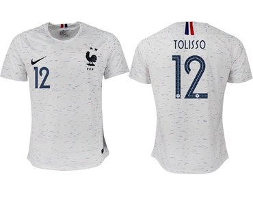 France #12 Tolisso Away Soccer Country Jersey