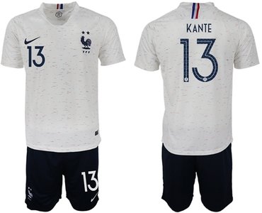France #13 Kante Away Soccer Country Jersey