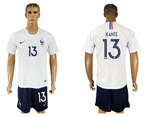 France #13 Kante Away Soccer Country Jersey