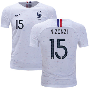 France #15 N'Zonzi Away Kid Soccer Country Jersey