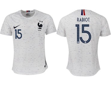 France #15 Rabiot Away Soccer Country Jersey