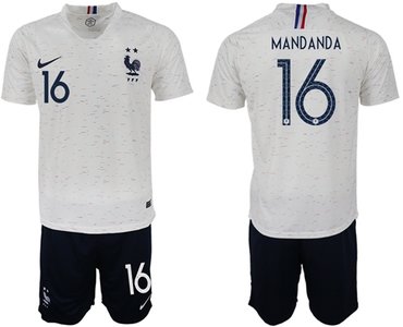 France #16 Mandanda Away Soccer Country Jersey