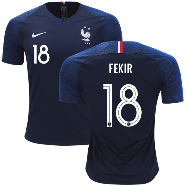 France #18 Fekir Home Soccer Country Jersey