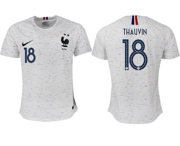 France #18 Thauvin Away Soccer Country Jersey