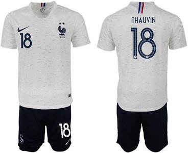 France #18 Thauvin Away Soccer Country Jersey