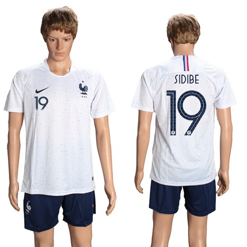 France #19 Sidibe Away Soccer Country Jersey